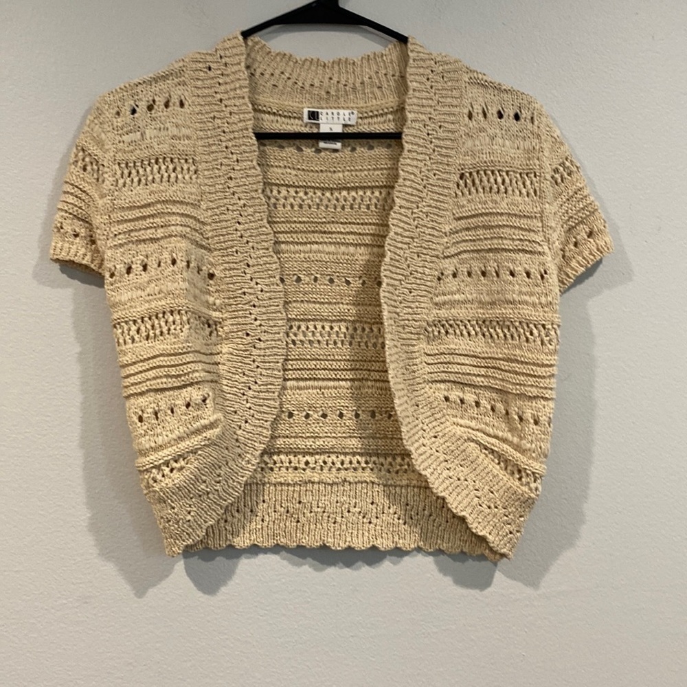 Carole Little Cream Sheer Sweater - Size Small